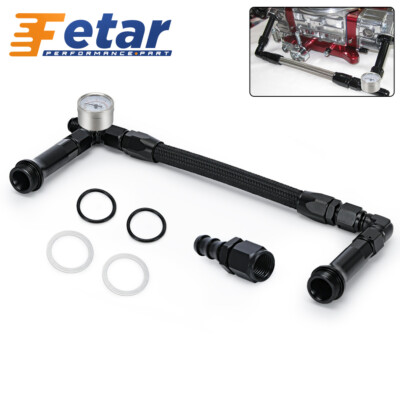 Fit For 4150 Holley Carburetor 6AN Braided Dual Feed Carb Fuel Line Double Pump