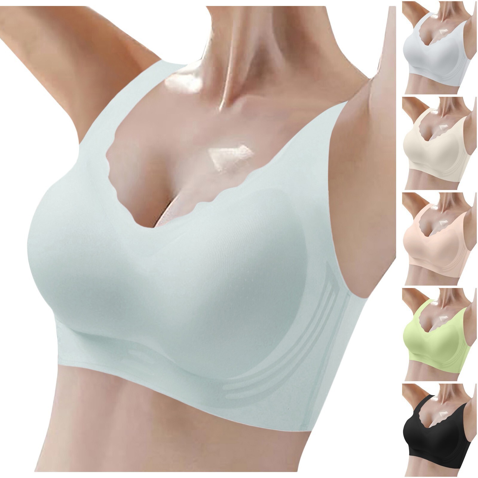 Women's Ice Silk Seamless Cold Feeling Thin Soft Support Breathable Comfortable