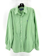 Ralph Lauren Men's Classic Fit Green Checkered Long Sleeve Button Shirt Size L