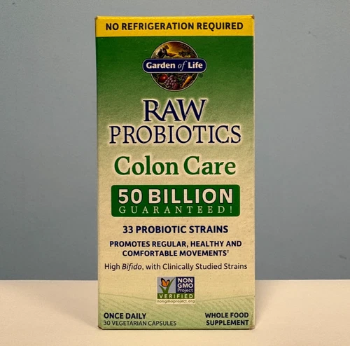 Garden of Life Raw Probiotics Colon Care 50 Billion CFU 30 Capsules EXP 02/2026
