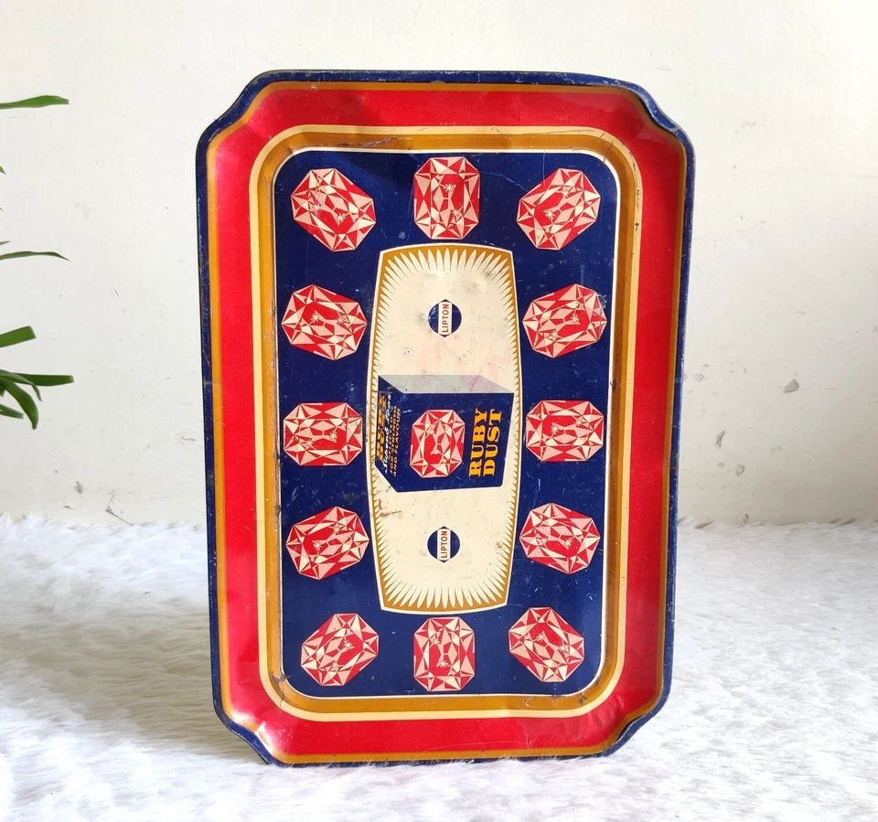 Vintage Lipton Tea Ruby Dust Advertising Tin Tray Retro Farm Decor Boho TR189 - Image 2 of 4