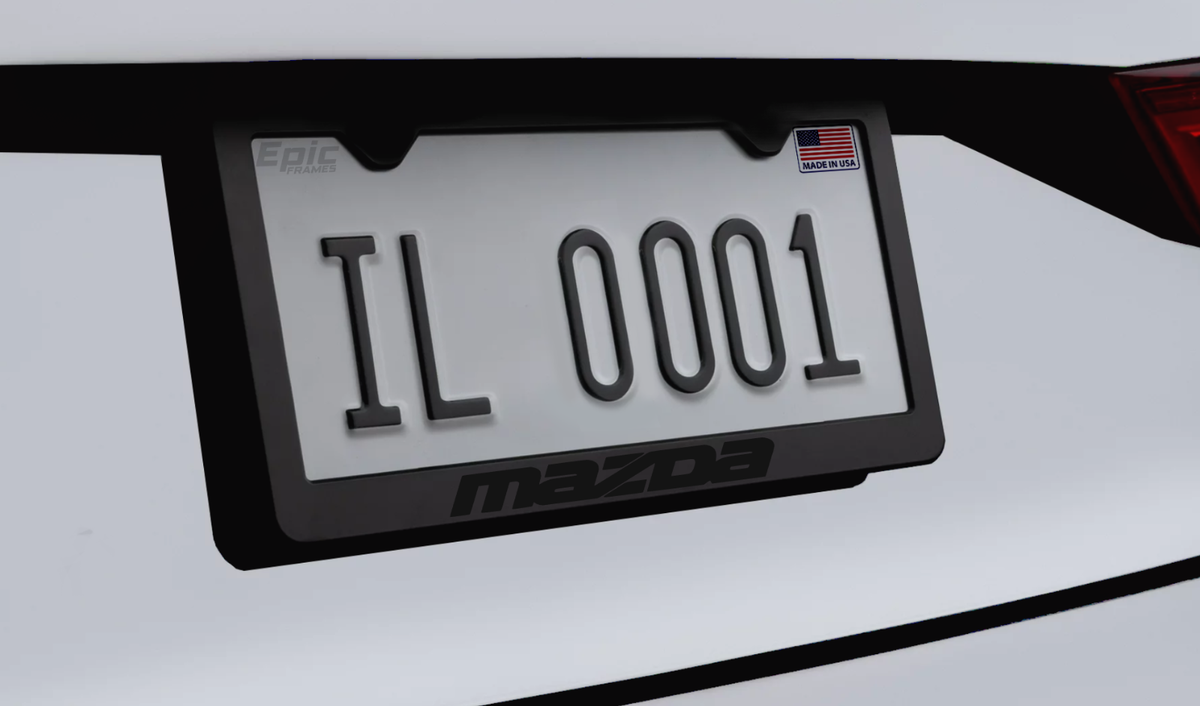 BLVD Aluminum Black License Plate Frame – 2-Pack – Universal Fit For Mazda