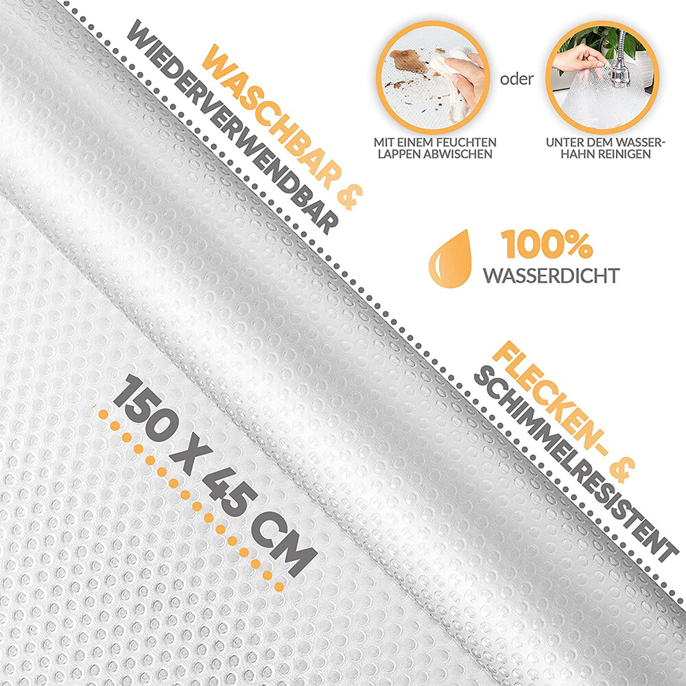 4 rolls 150cm Drawer Liner Non Slip Kitchen Cupboard Liners Shelf