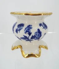 Vintage Echt Cobalt Bavaria Handarbeit 22K Gold Candlestick Holder
