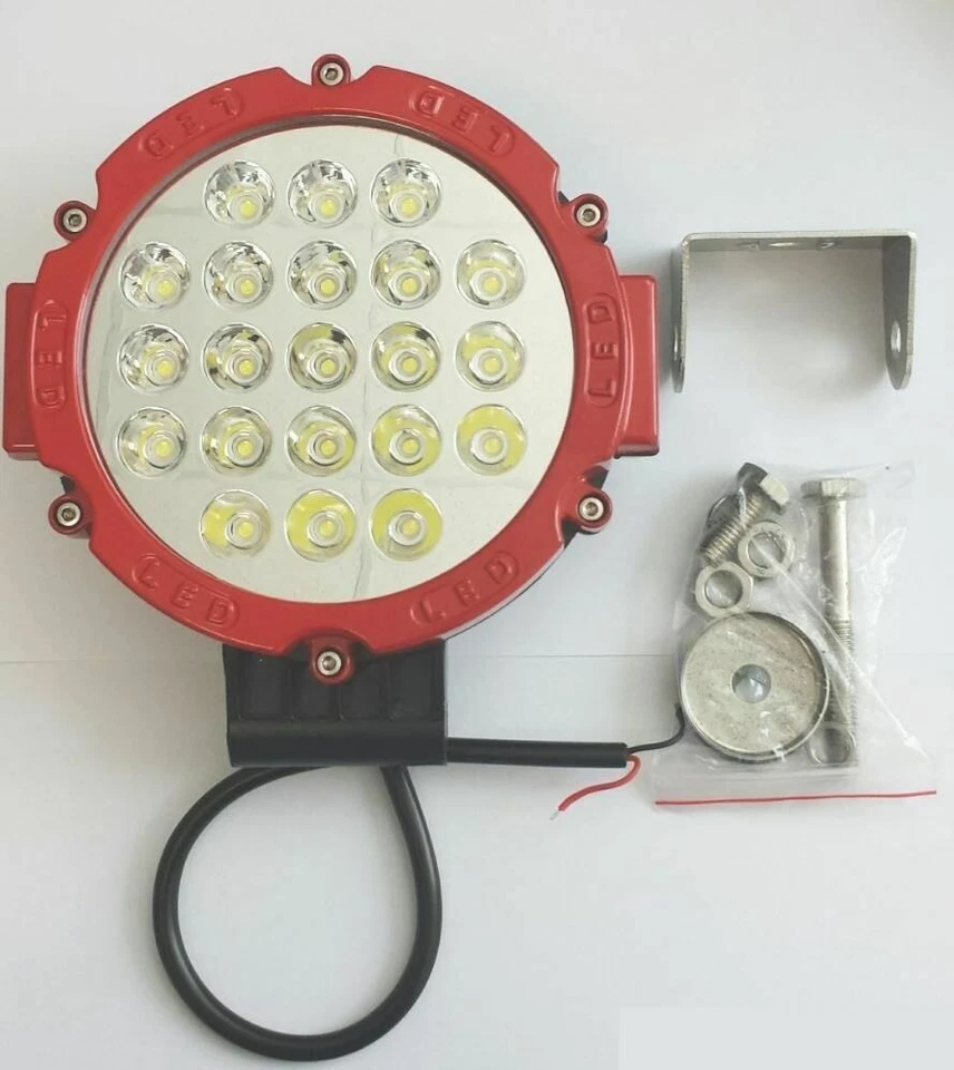 4x 63w 21 Led Lampada Lavoro 12/24v Proiettore IP67 Fuoristrada Tetto Bull Bar - Immagine 3 di 4