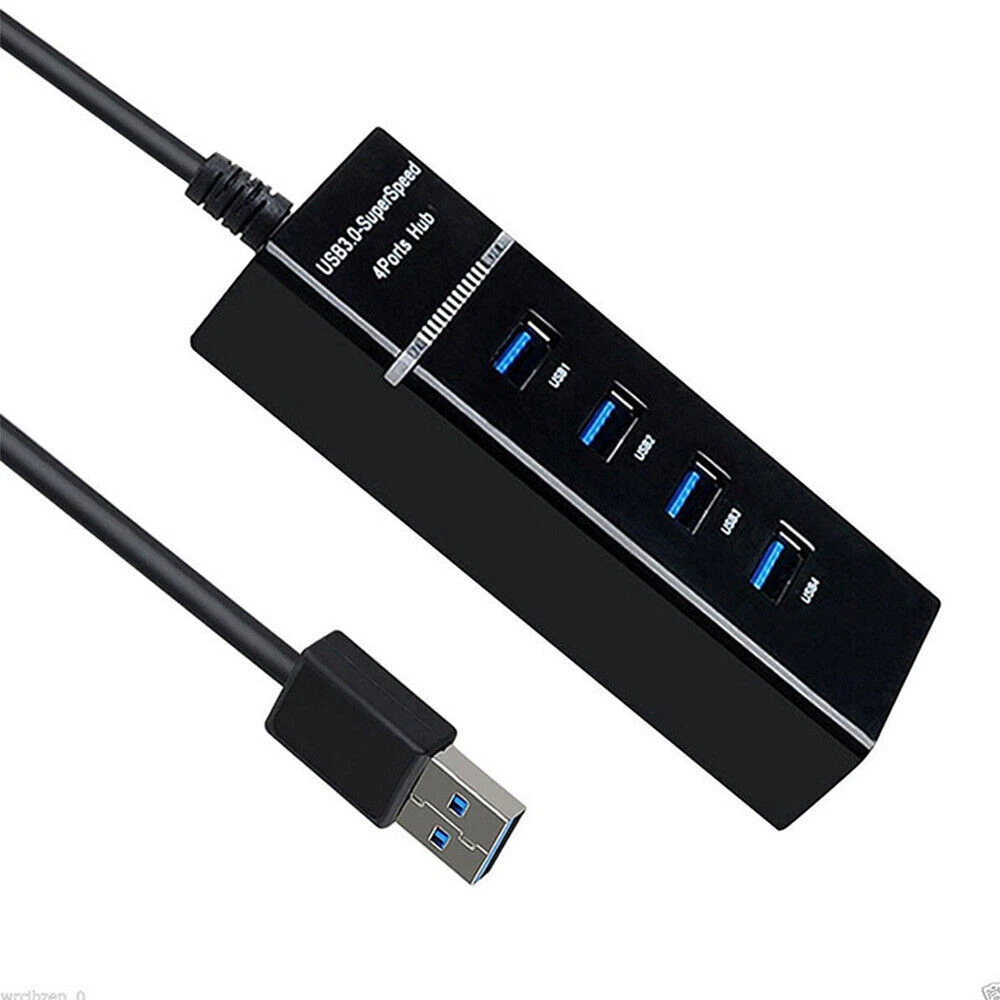 USB Hub 3.0 4 Port Splitter,4 Port High Speed USB Data Hub  For PC Mac Laptop