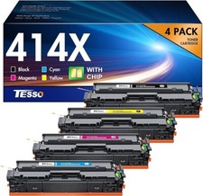 414X Toner Cartridges 4 Pack High Yield-with Chip Replacement for HP 414A Toner