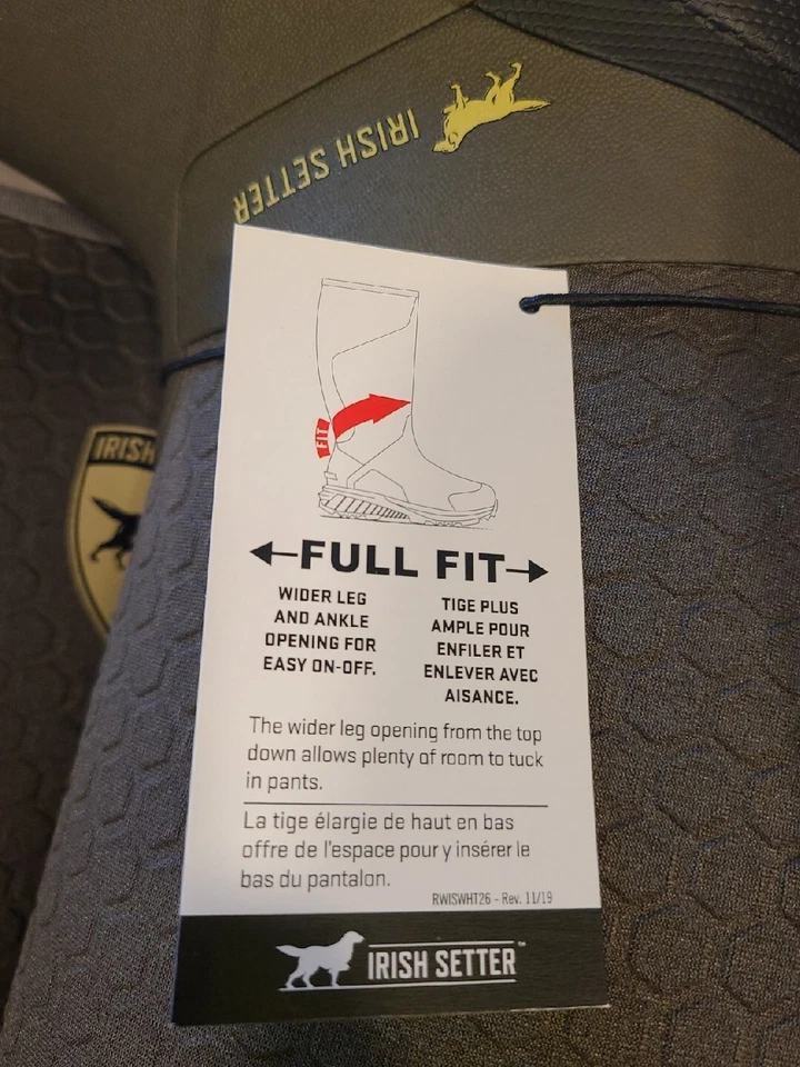 Irish Setter MudTrek 17" Waterproof Full Fit Rubber Hunting (Men's 14) Brown - Image 4 of 4