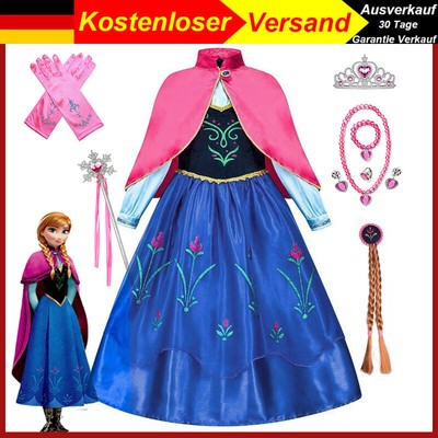 Anna Frozen Kinder Mädchen Party Kleid Cosplay Kostüm Girl Book Week SnowQueen