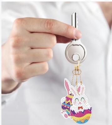 8 Stck. Zum Selbermachen Kunst Ostern Diamond Painting Schlüsselanhänger Schlüsselring Anhänger Ornament Dekor Geschenk