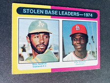 1975 Topps Baseball Lou Brock Cardinals Stolen Base Leaders Card #309