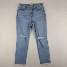Madewell Jeans Womens 29 The Perfect Vintage Straight Distress Light Wash GC