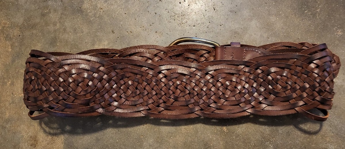 Eddie Bauer Genuine Full Grain Braided Casual Leather Belt Small 26\