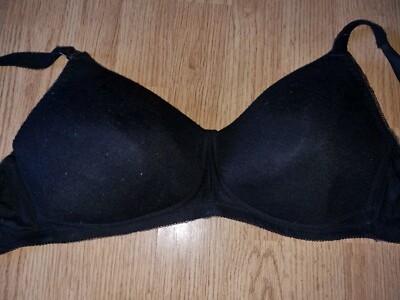 Gorgeous Black BLOOMING MARVELOUS Padded Wirefree Nursing Feeding Bra Size 32F