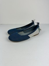GIRLS SHOES Lily and Dan Ballerina Flats, Size 13/1 Dress Up Recycled Blue Ivory