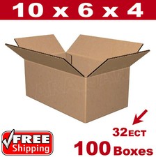 100- 10x6x4 Cardboard Boxes Mailing Packing Shipping Box 32ECT Corrugated Carton