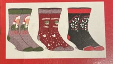 NIB Mens Bioworld Christmas Vacation 3 Pair Multi Crew Socks Size 8-12 Shoe