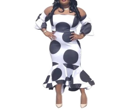 Women's polka dots mermaid maxi dress | eBay