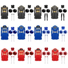 Womens Uniform Dancewear Outfits Costume Cheerleading Cutout Hair Band Hip Hop