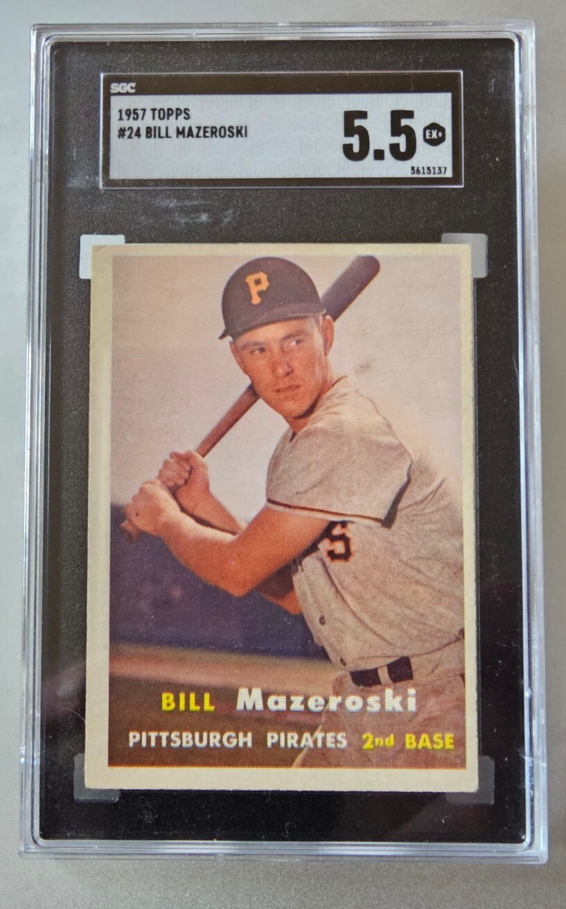 1957 Topps #24 Bill Mazeroski Rookie Pittsburgh Pirates  SGC 5.5 Ex+