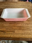 vintage pink scroll pyrex baking dish 575-B 2 qt space saver NO lid