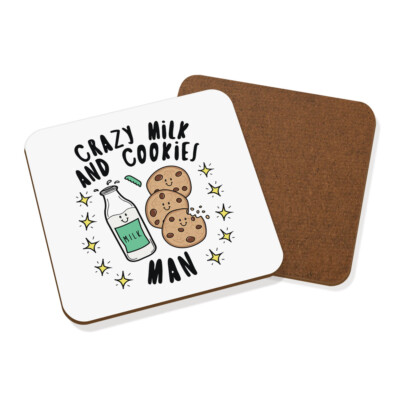 Crazy Milk And Cookies Man Stars Untersetzer Getränke Matte Lustig Witz Essen Schokolade