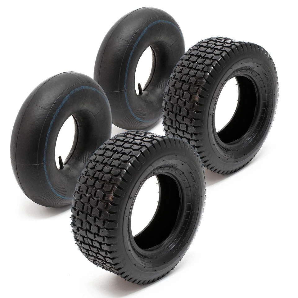 TT2x copertoni 2x camere d’aria per trattorini 15x6.00-6 4PR Valvola diritta