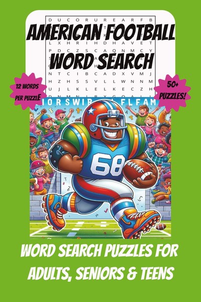 American Football Word Search Puzzle Book: Fun Puzzles For-image