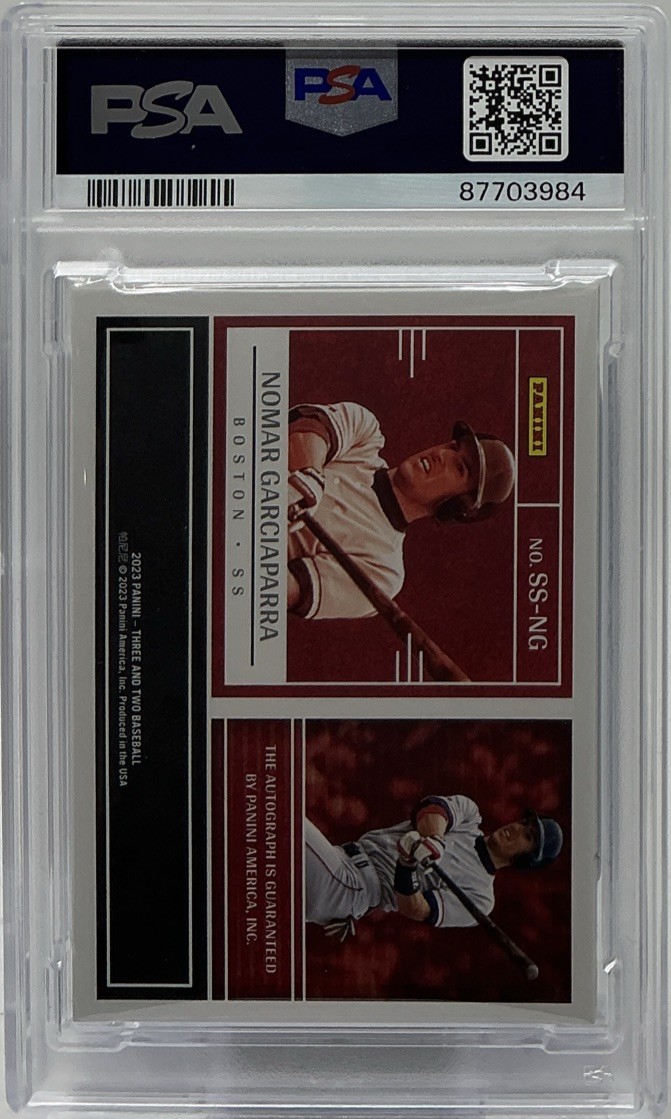 Nomar Garciaparra Auto PSA 10 -2023 Panini Three and Two ‘Silver’ /25 -Red Sox view 6