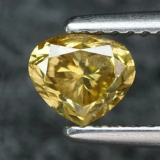 0.70Ct Rare 100% Natural No Treated I-1 Pear Fancy Intense Yellow Diamond