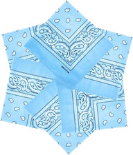 6 Pack 100 Cotton Bandanas 22  x 22" for Men  Women Paisley Handkerchief Headb