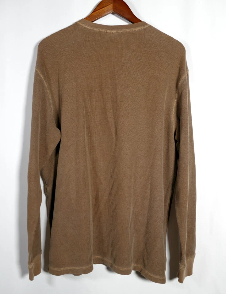 De Colección Cherokee Para Hombres Tejido Gofre Térmico Henley Talla L Marrón Capas Exterior Invierno Foto 3 de 4