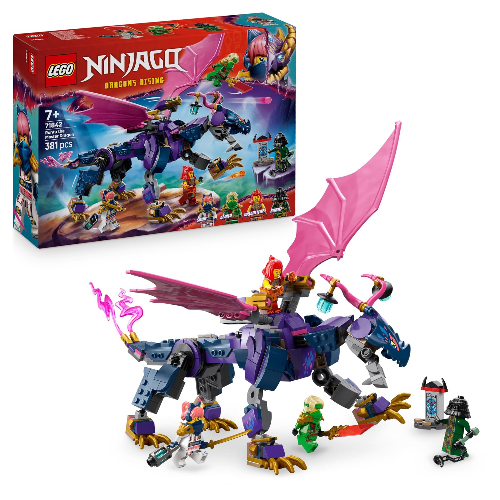 LEGO NINJAGO Rontu the Master Dragon Toy - Posable Dragon Figure with Stud Shoot 12590₽