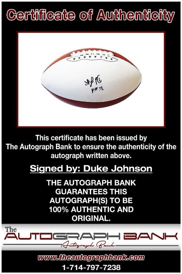 Duke Johnson Cleveland Browns signed full size football |CERT Autograph 4316a99 - Image 2 of 2