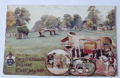 TUCK: SITE OF THE BURY ST. EDMUND'S PAGEANT 8. BIS 13. JULI 1907. Künstler R Met