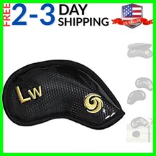 10pcs/12pcs Leather Golf Iron Head Covers Thick Synthetic PU Wedge Golf with ...