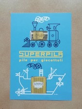 SUPERPILA PILE PER GIOCATTOLI CARTOLINA / VOLANTINO ANNI '60 CM.10x15 CIRCA