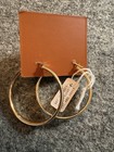 Toscana Italiano Hoop Earrings Gold Metal Round Continuous Italy Fashion — photo 2