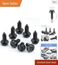 8pcs Rust-proof Stainless Steel License Plate Screws - Anti-rattle Black Bolts