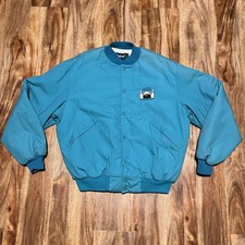🔥Vtg Dunbrooke Turquoise Bomber Jacket Size Large USA Made Vintage 🔥