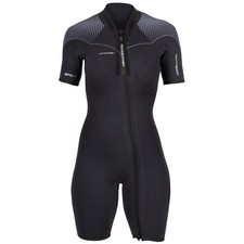 Henderson Women's 3mm Thermoprene Pro Front Zip Shorty Wetsuit, Black/Purple, 10