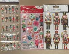 AMERICAN GREETINGS CHRISTMAS NUTCRACKER  BALLERINA 3D GEM PUFFY STICKERS CRAFTS