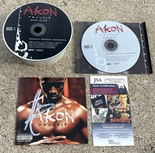 AKON SIGNED CD JSA COA *Smudge* Trouble Deluxe Edition RAP HIP HOP