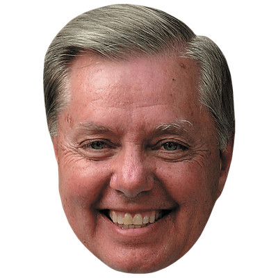 Lindsey Graham (Smile) Celebrity Mask, Flat Card Face, Fancy Dress Mask