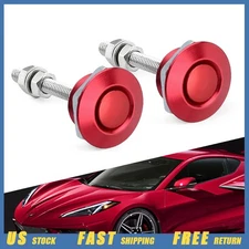 Red Universal 1.25" Hood Pins Quick Lock Release Latch Bumper Aluminum Upgrade E