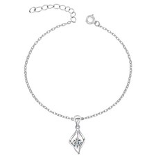 925 Sterling Silver Bracelet  Dewdrop Charm Bracelet for Women  Girls  Lovely