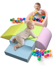 Baby Climbing Blocks, Soft Play Set for Crawling Baby 6-12 Months, Anti-Slip ...