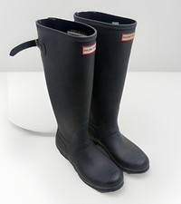 Hunter Original Rain Boots Black Matte Rubber Tall Buckle Sz US 9 Men's