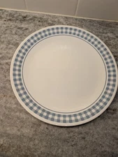 Corelle GINGHAM LIGHT BLUE Dinner Plate 10 1/4"  Corning