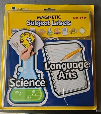 2x Learning Resources Magnetic Subject Labels Set of 9 Science & Language Arts